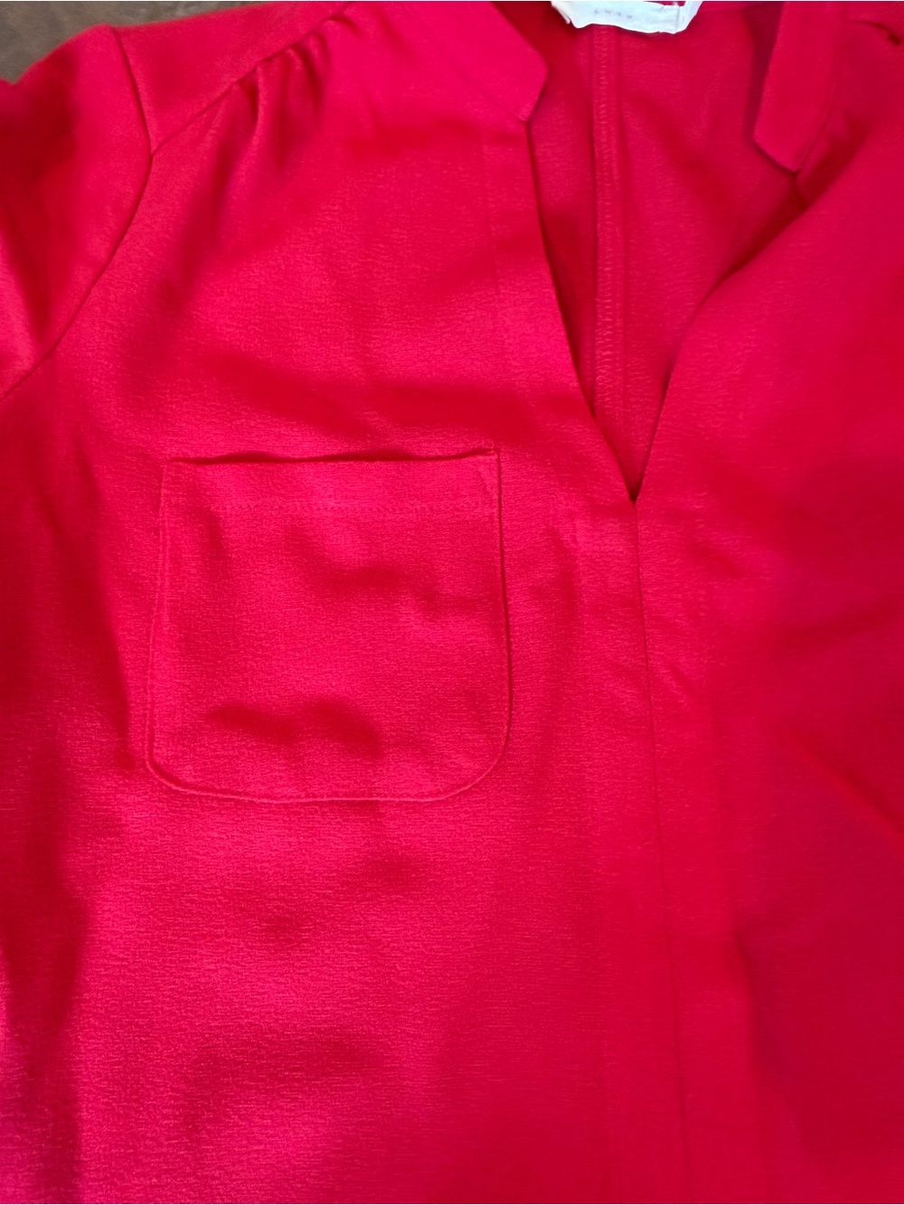Lush Bright Red Short Sleeve V-Neck Women's Shift Dress XS - Picture 2 of 6